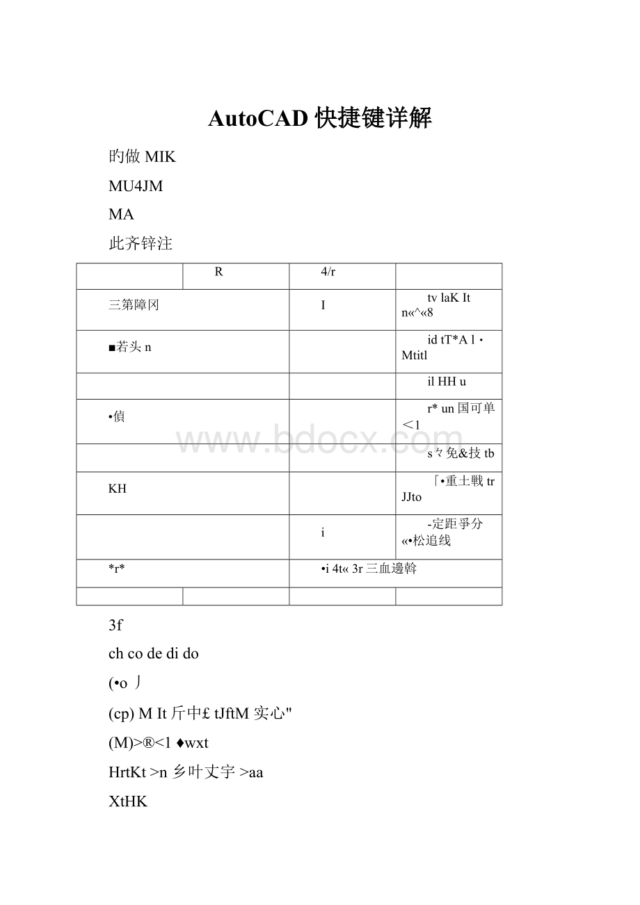 AutoCAD快捷键详解.docx