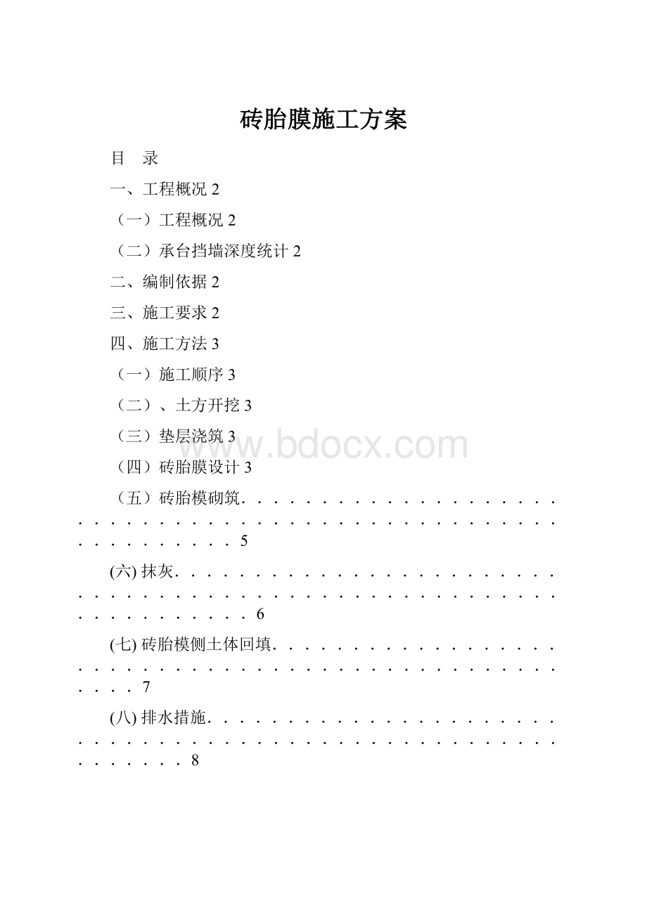 砖胎膜施工方案.docx