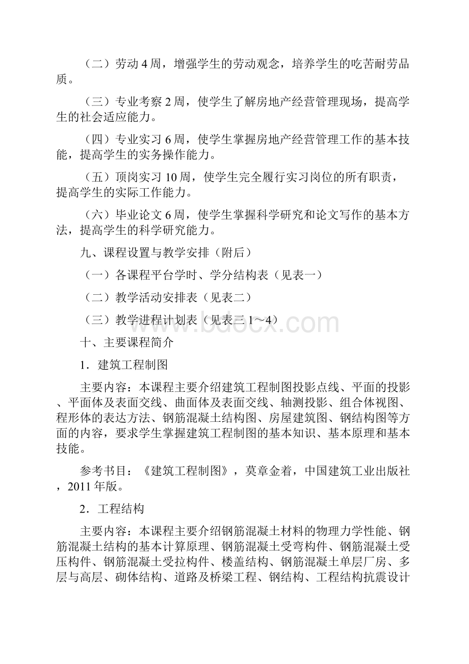 级工程管理房地产经营与管理方向专业本科人才培养方案.docx_第3页