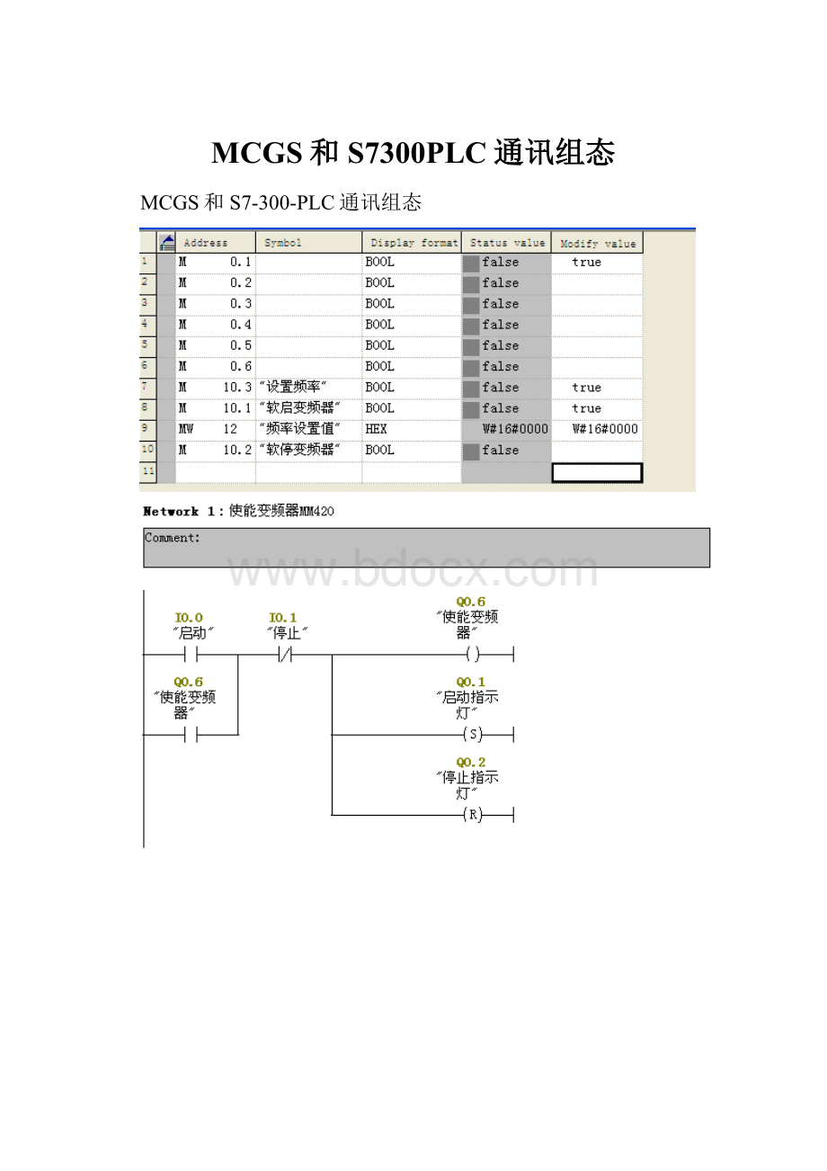 MCGS和S7300PLC通讯组态.docx_第1页