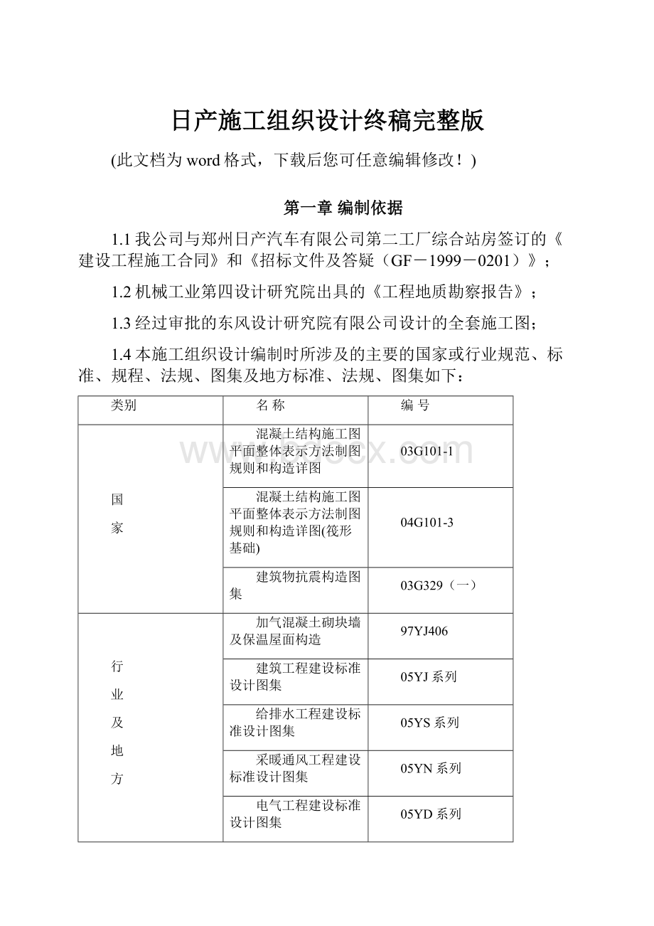 日产施工组织设计终稿完整版.docx_第1页