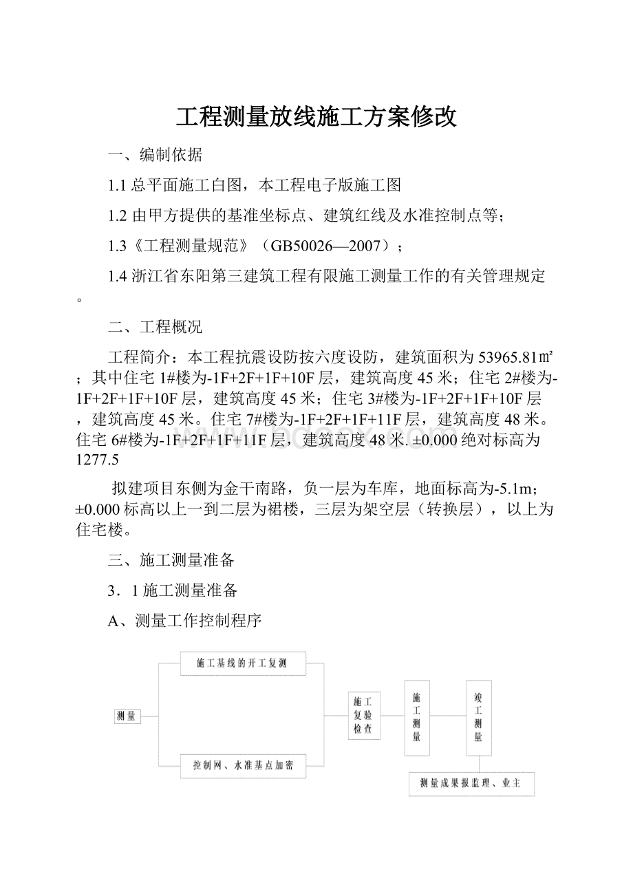 工程测量放线施工方案修改.docx