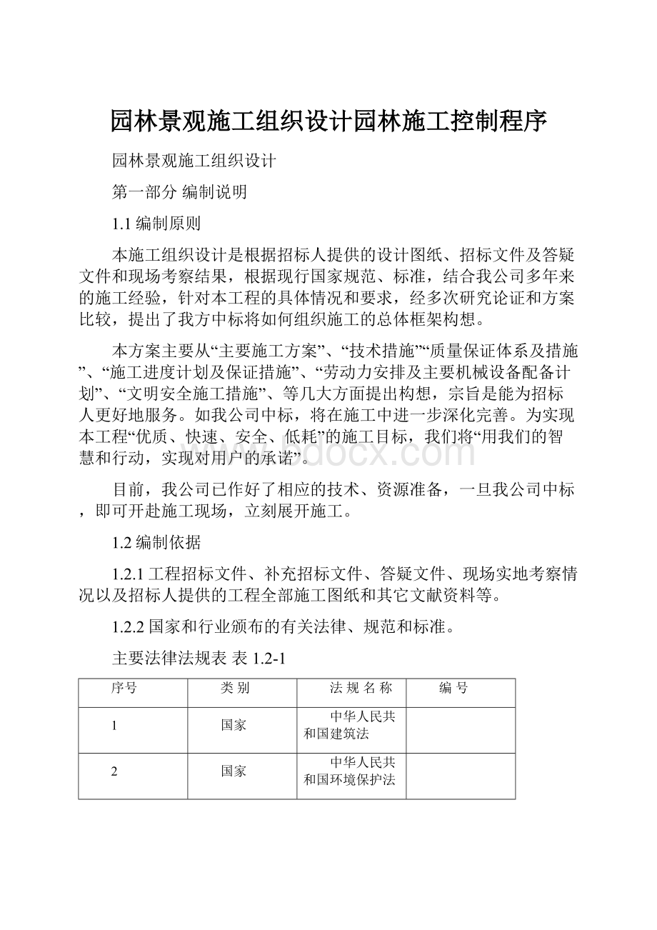 园林景观施工组织设计园林施工控制程序.docx_第1页