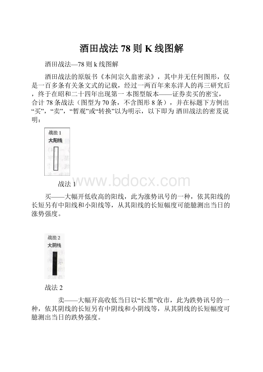 酒田战法78则K线图解.docx