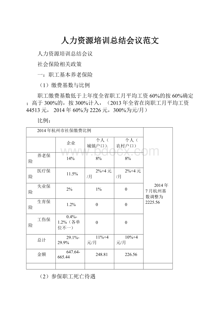 人力资源培训总结会议范文.docx