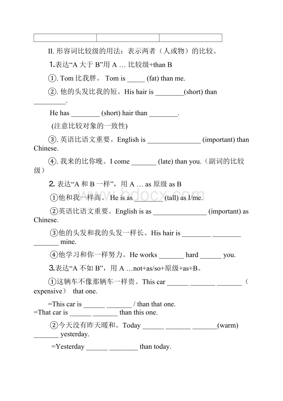 初中英语形容词的比较级最高级讲解及习题.docx_第2页