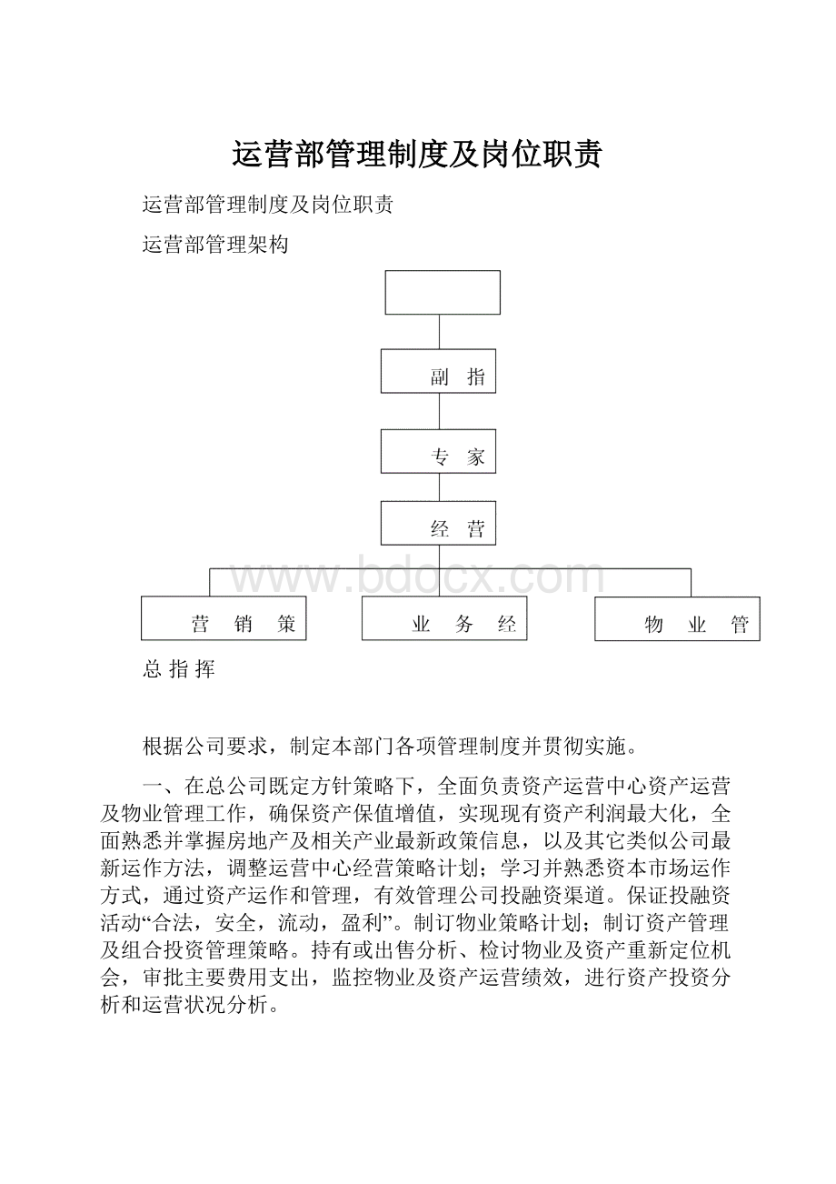 运营部管理制度及岗位职责.docx