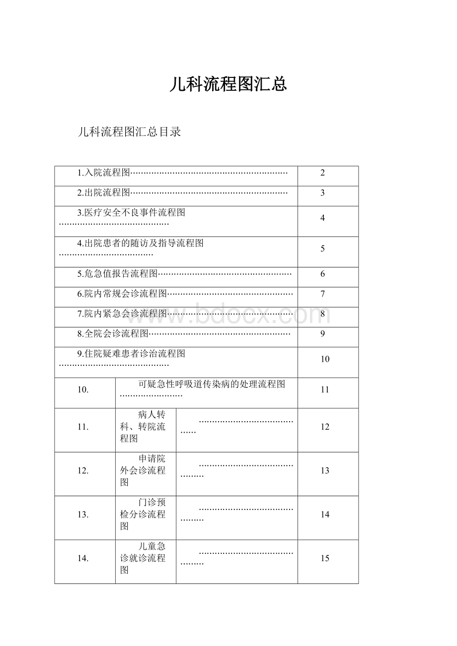 儿科流程图汇总.docx