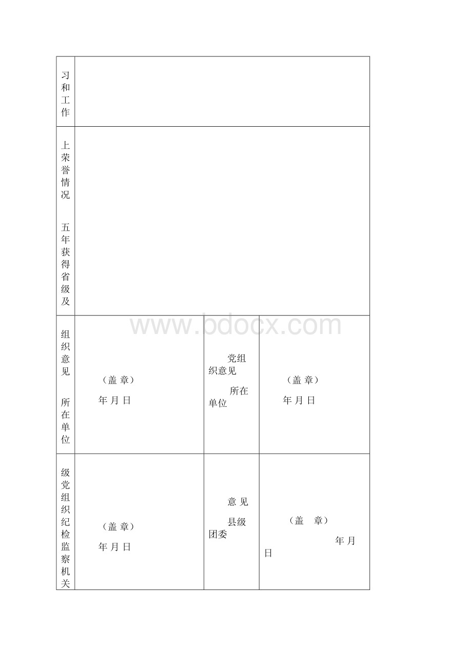 度全国优秀共青团员申报表模板.docx_第2页