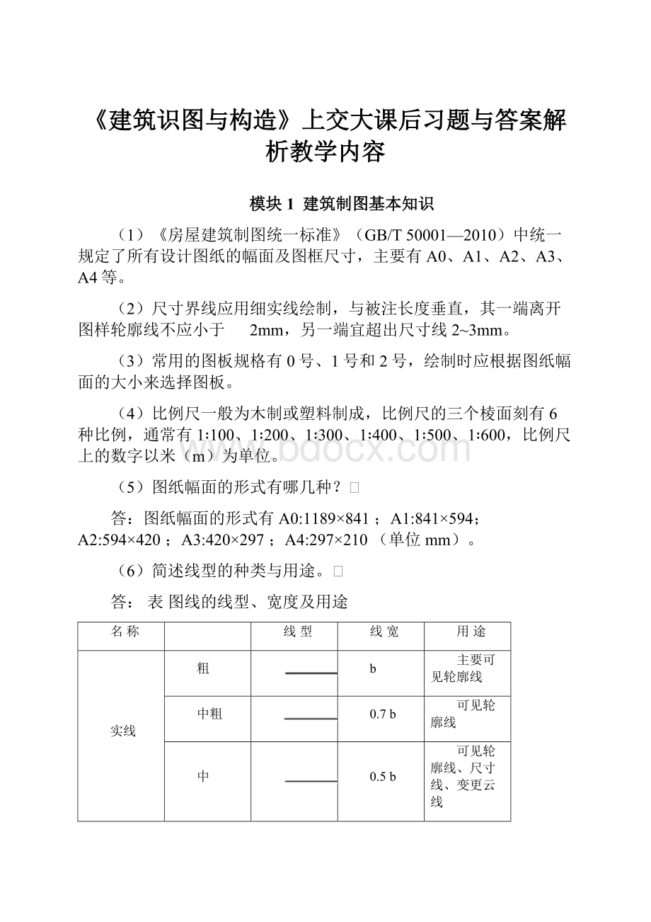 《建筑识图与构造》上交大课后习题与答案解析教学内容.docx_第1页