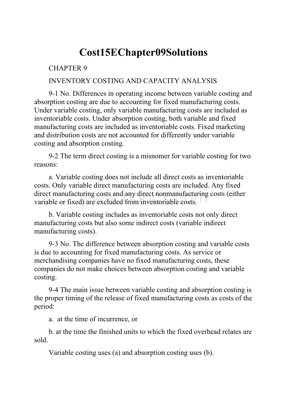 Cost15EChapter09Solutions.docx_第1页