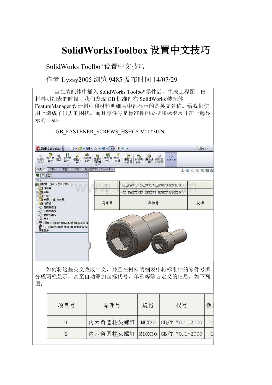 SolidWorksToolbox设置中文技巧.docx_第1页