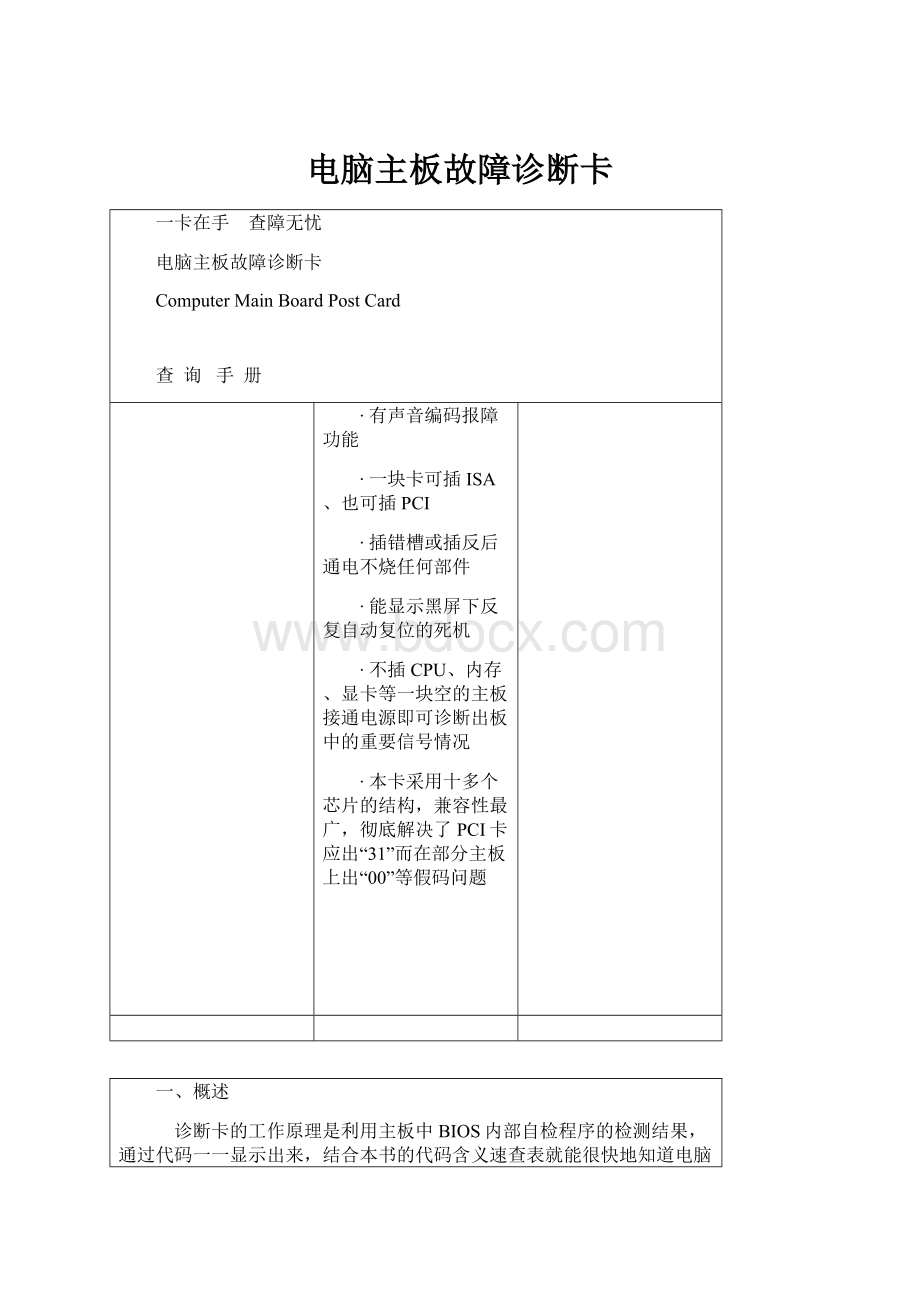 电脑主板故障诊断卡.docx