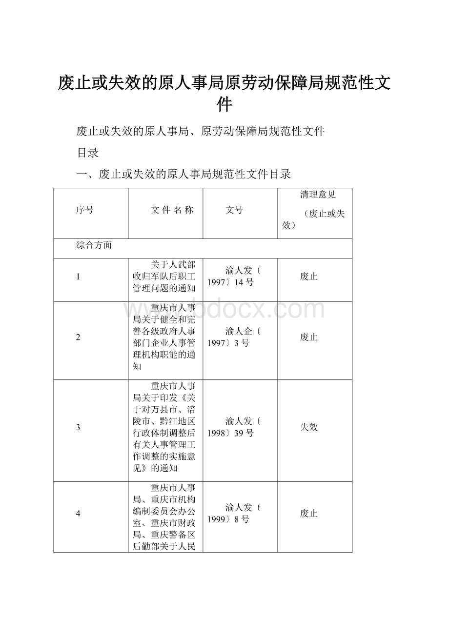 废止或失效的原人事局原劳动保障局规范性文件.docx