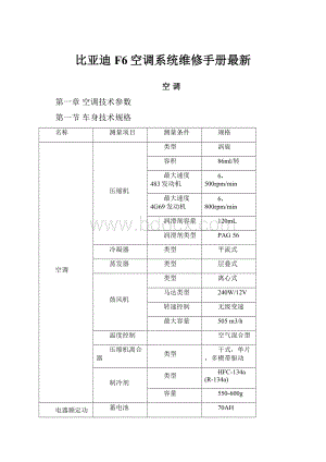 比亚迪F6空调系统维修手册最新.docx