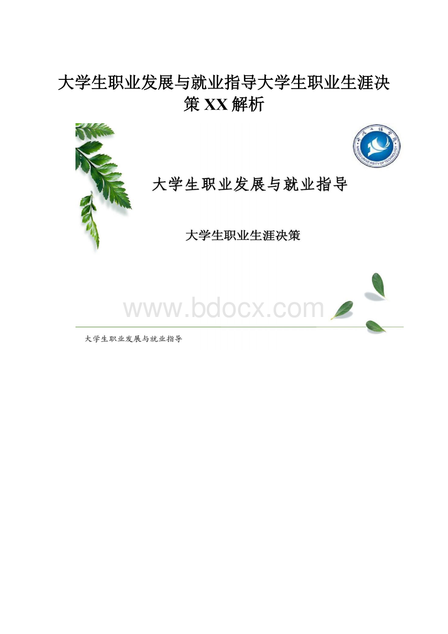 大学生职业发展与就业指导大学生职业生涯决策百度解析.docx