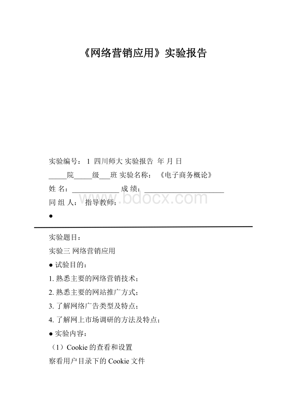 《网络营销应用》实验报告.docx