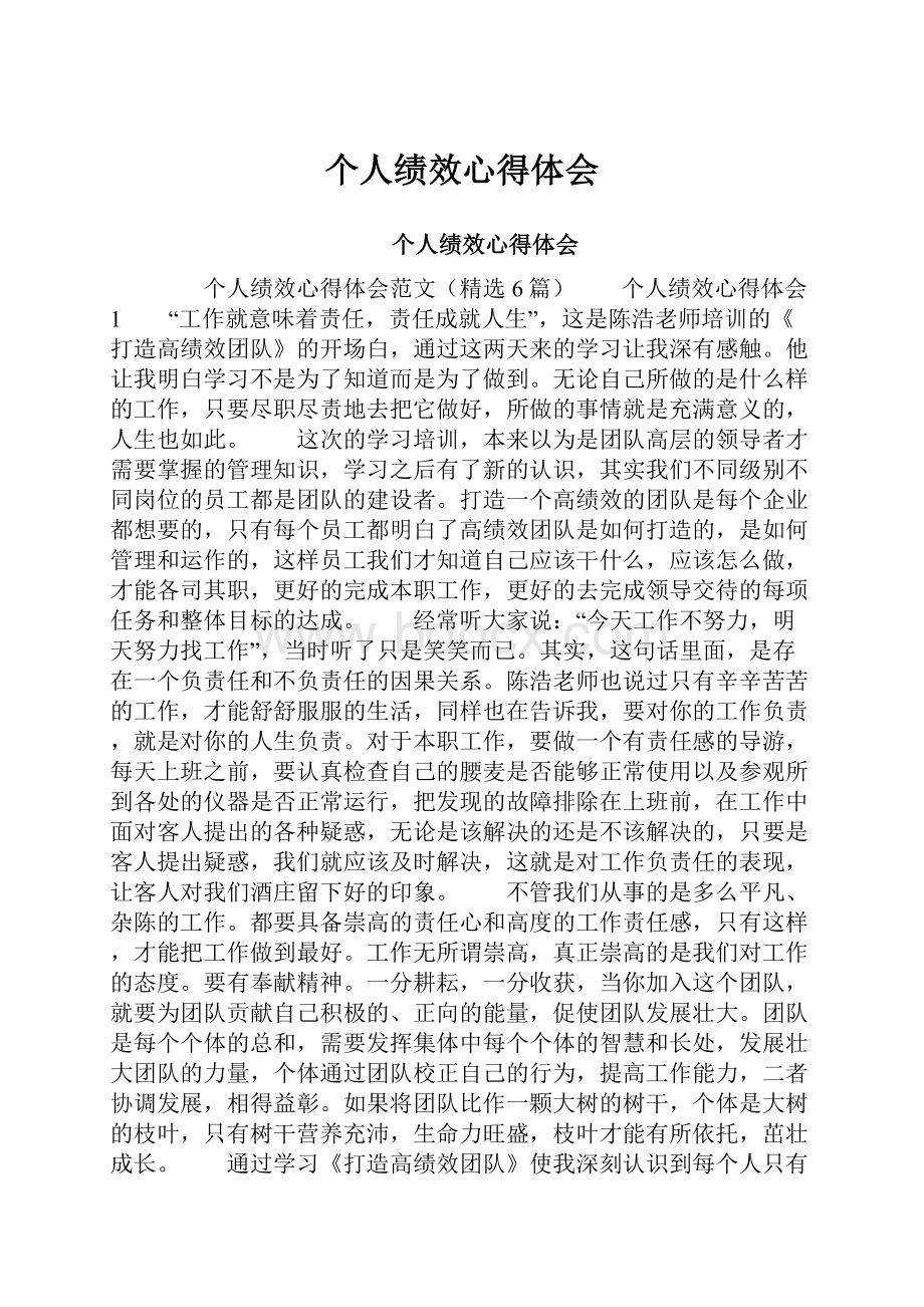 个人绩效心得体会.docx