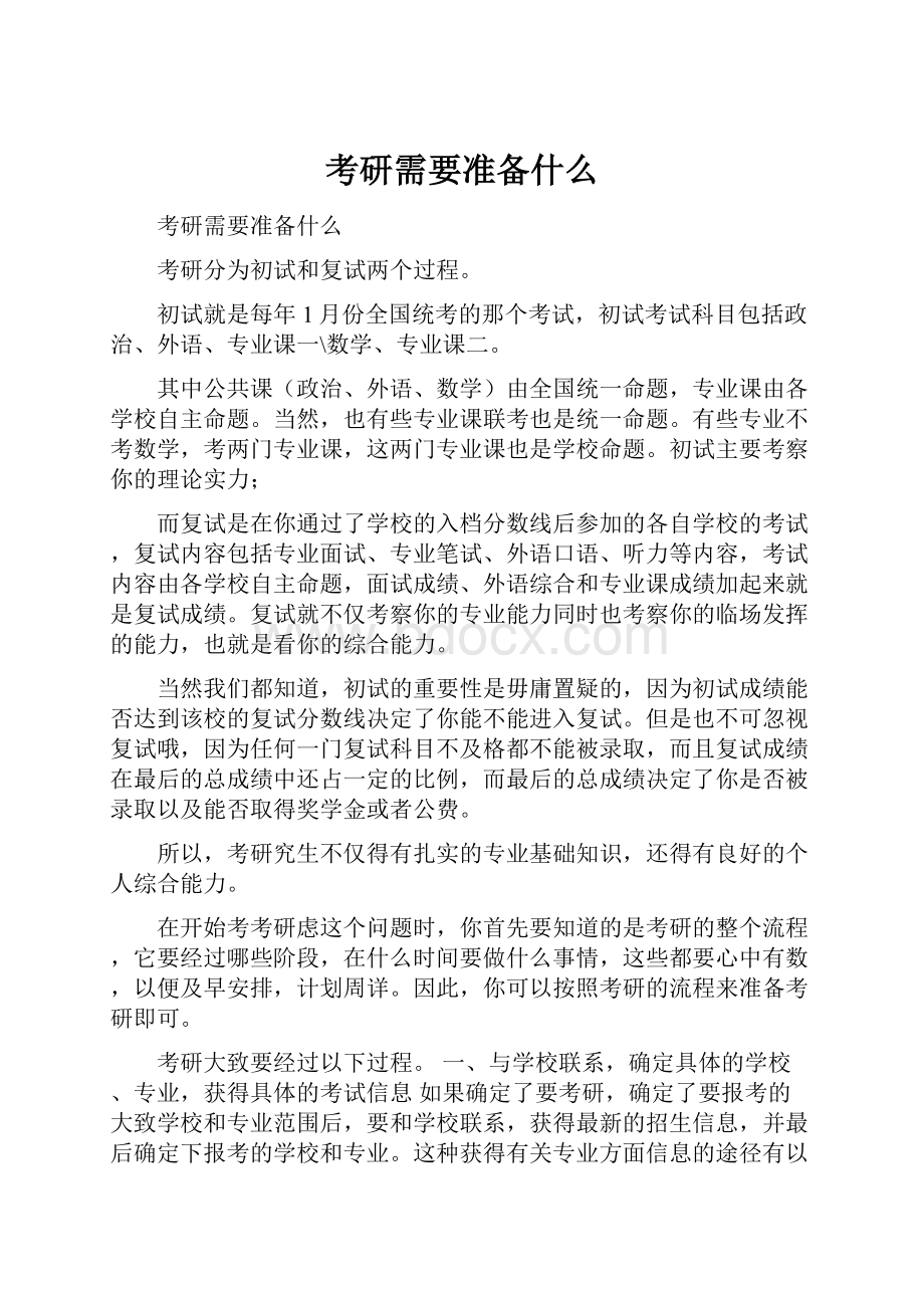 考研需要准备什么.docx