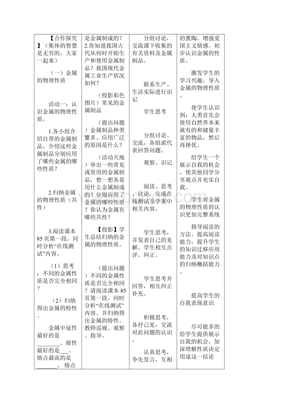 鲁教版九年级化学下册《常见的金属材料》教案2最新.docx_第2页