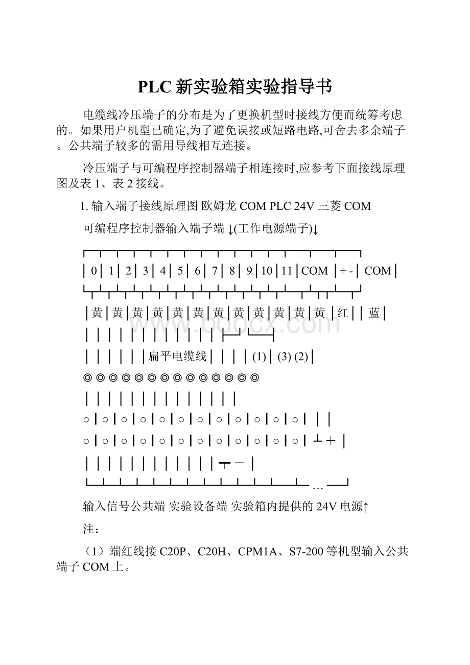 PLC新实验箱实验指导书.docx