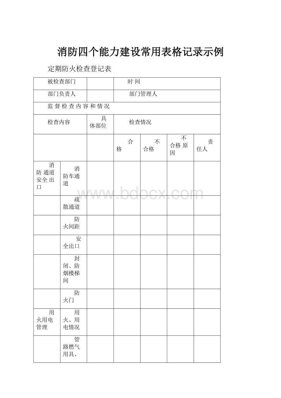 消防四个能力建设常用表格记录示例.docx