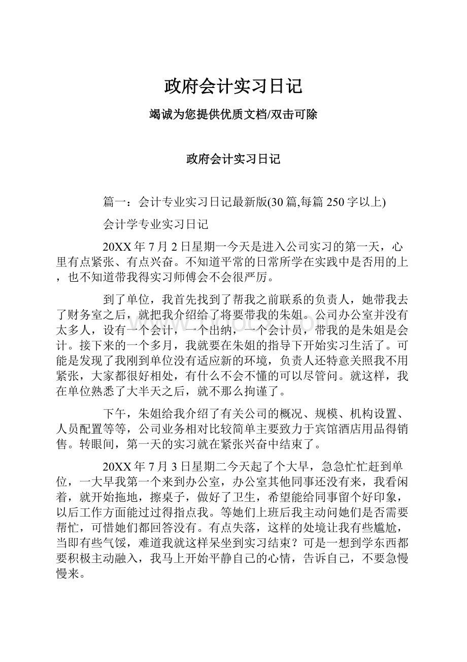 政府会计实习日记.docx