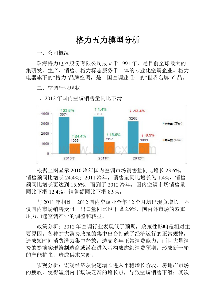 格力五力模型分析.docx