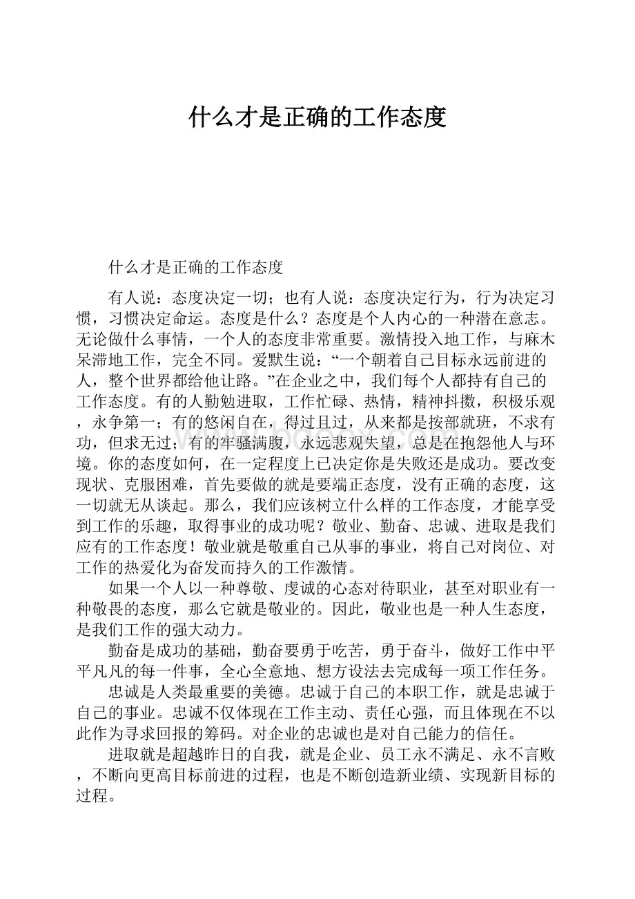 什么才是正确的工作态度.docx_第1页