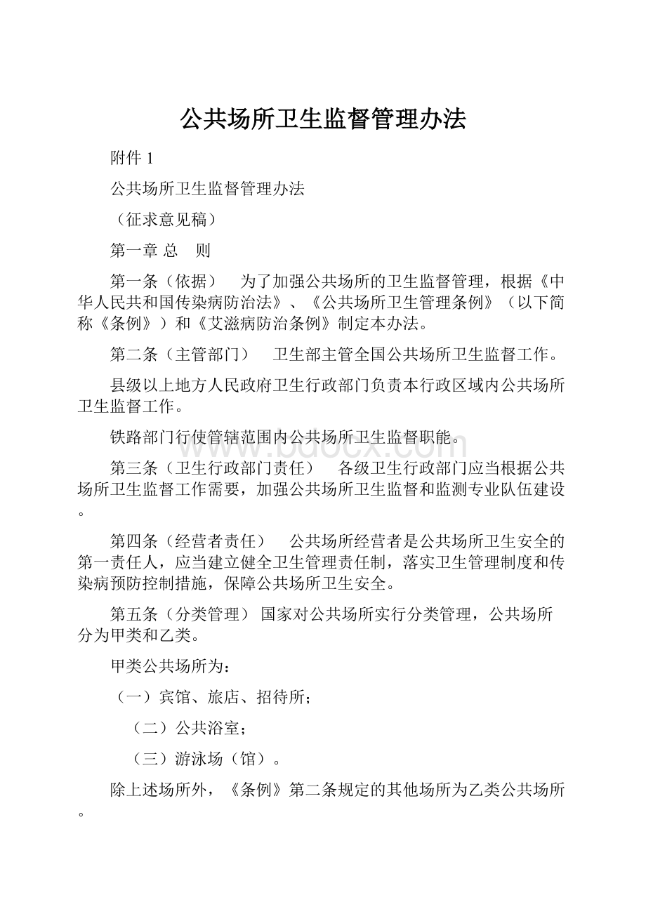 公共场所卫生监督管理办法.docx