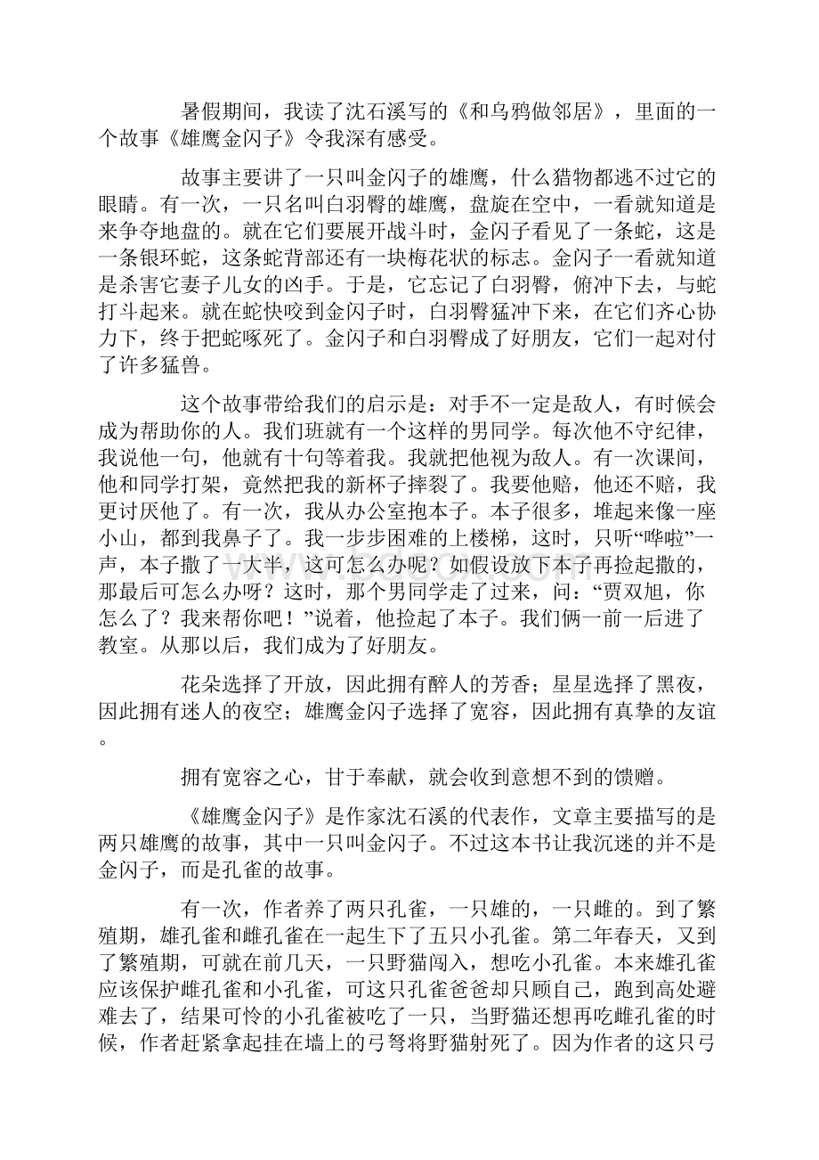 《雄鹰金闪子》读后感14篇.docx_第2页