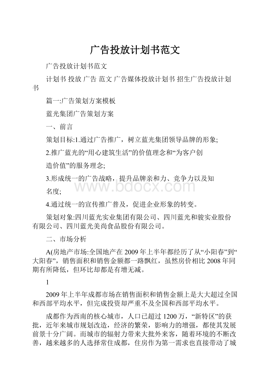 广告投放计划书范文.docx_第1页