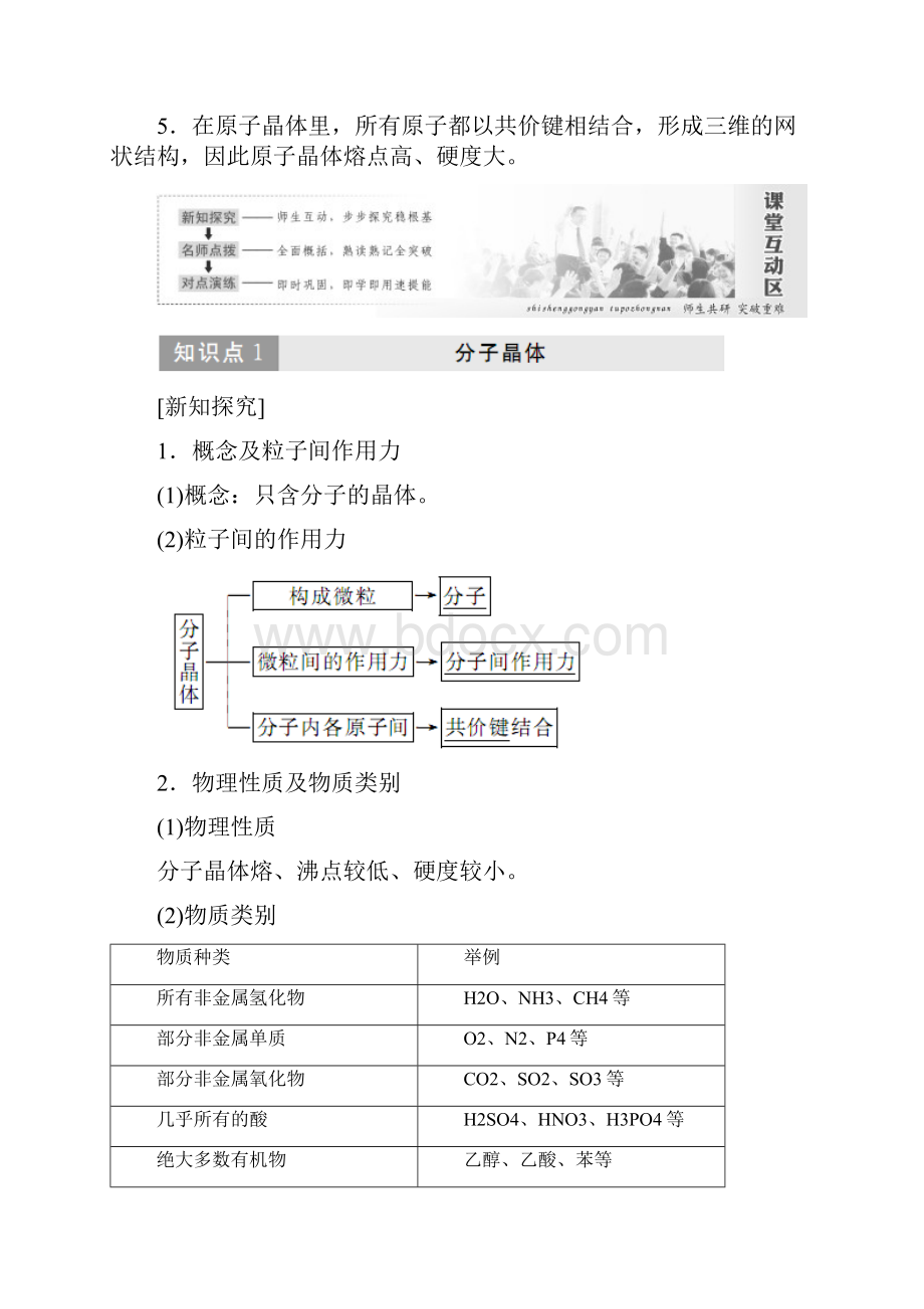 人教版高二化学选修三教学案第三章 第二节 分子晶体与原子晶体 Word版含答案.docx_第2页