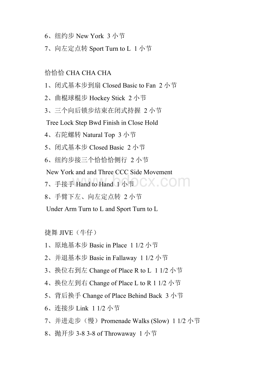 中国国际标准舞总会CBDF少儿考牌规定组合.docx_第3页