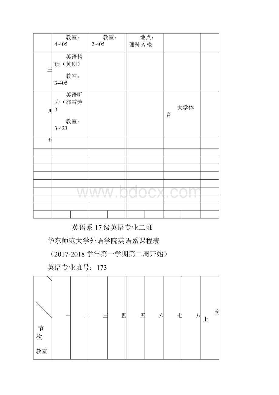 华东师范大学外语学院英语系课程表.docx_第3页