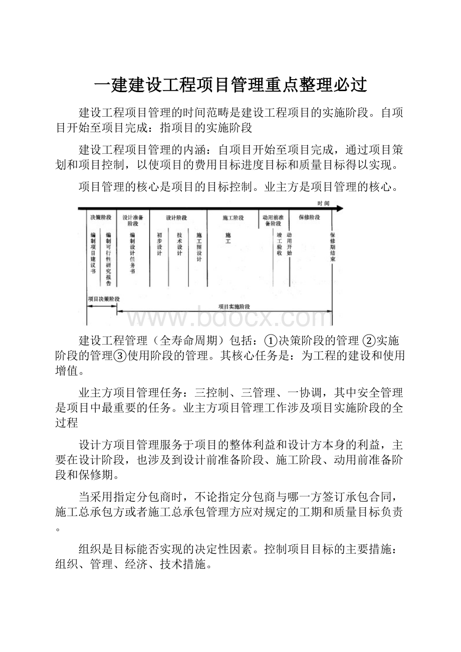 一建建设工程项目管理重点整理必过.docx