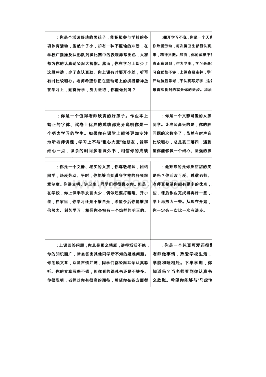 最新学生成长记录册版评语105下.docx_第3页