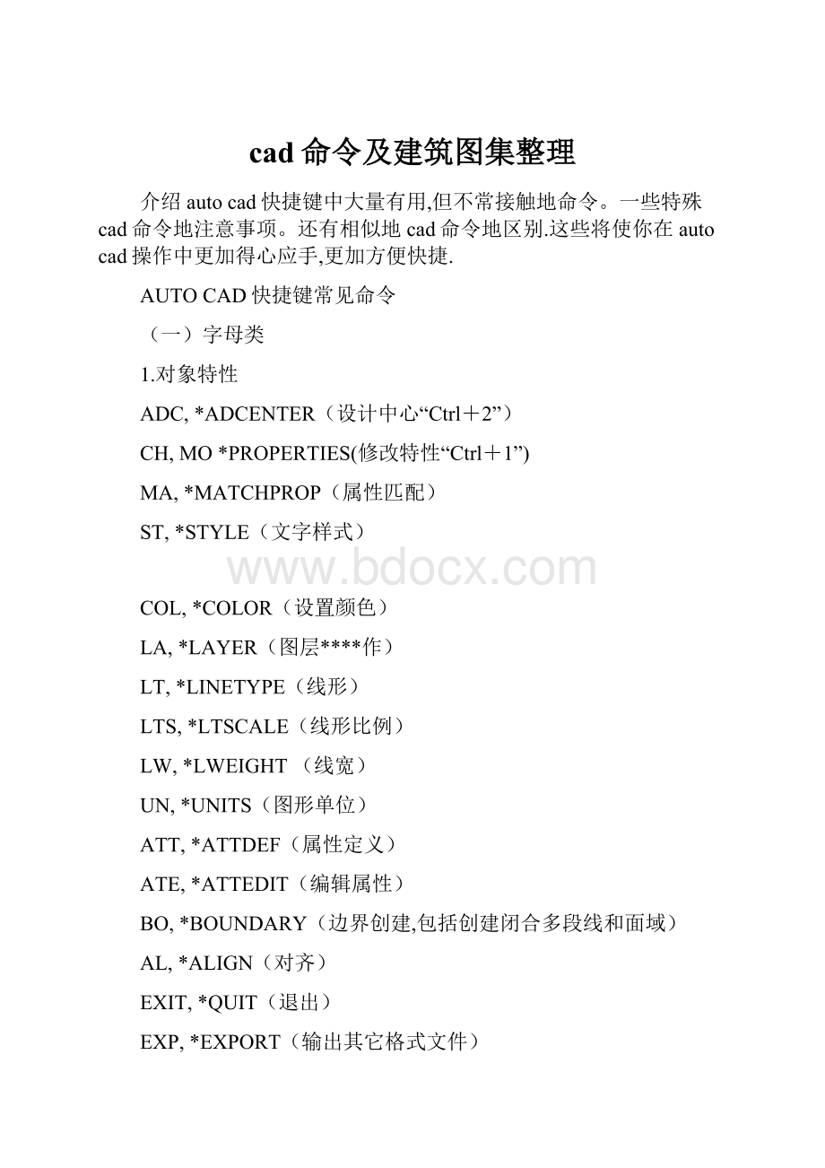 cad命令及建筑图集整理.docx_第1页