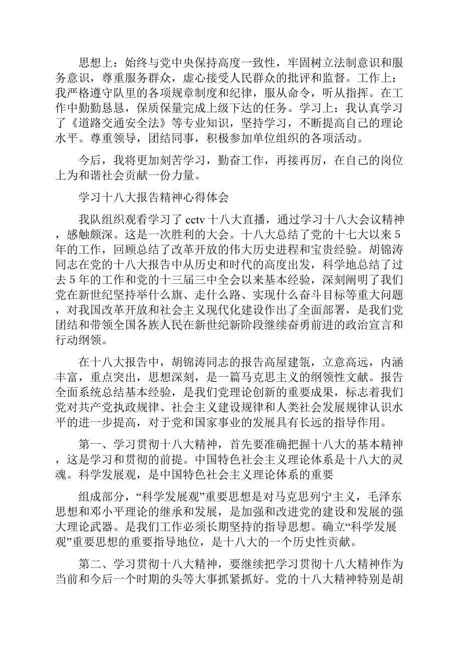 交通警察个人工作总结多篇范本.docx_第3页