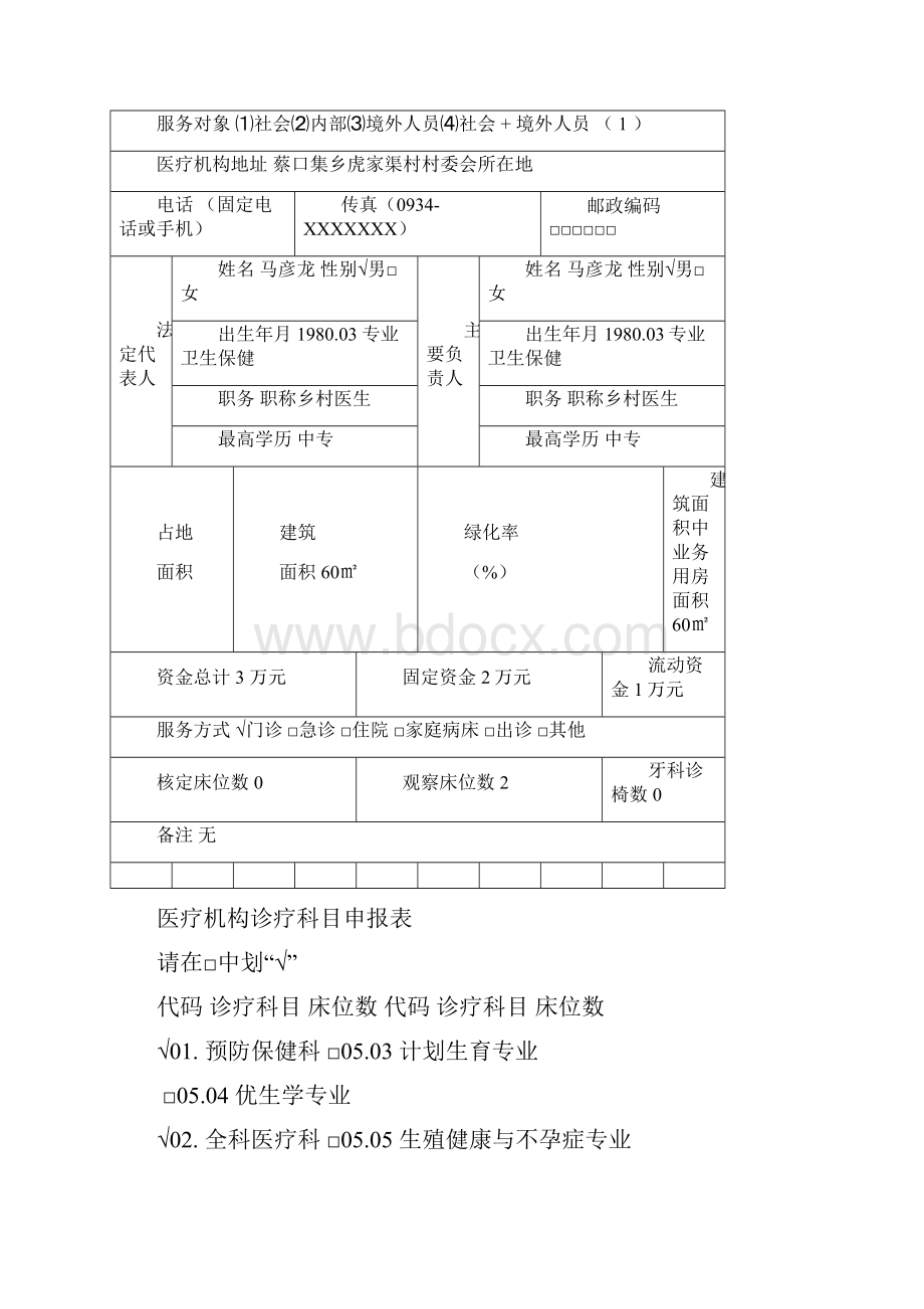 医疗机构申请执业登记注册书样本.docx_第2页