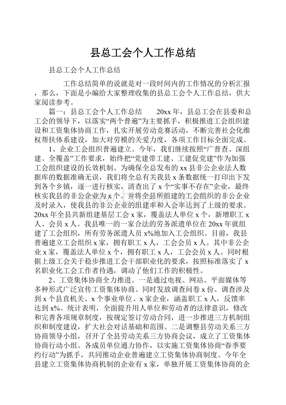 县总工会个人工作总结.docx