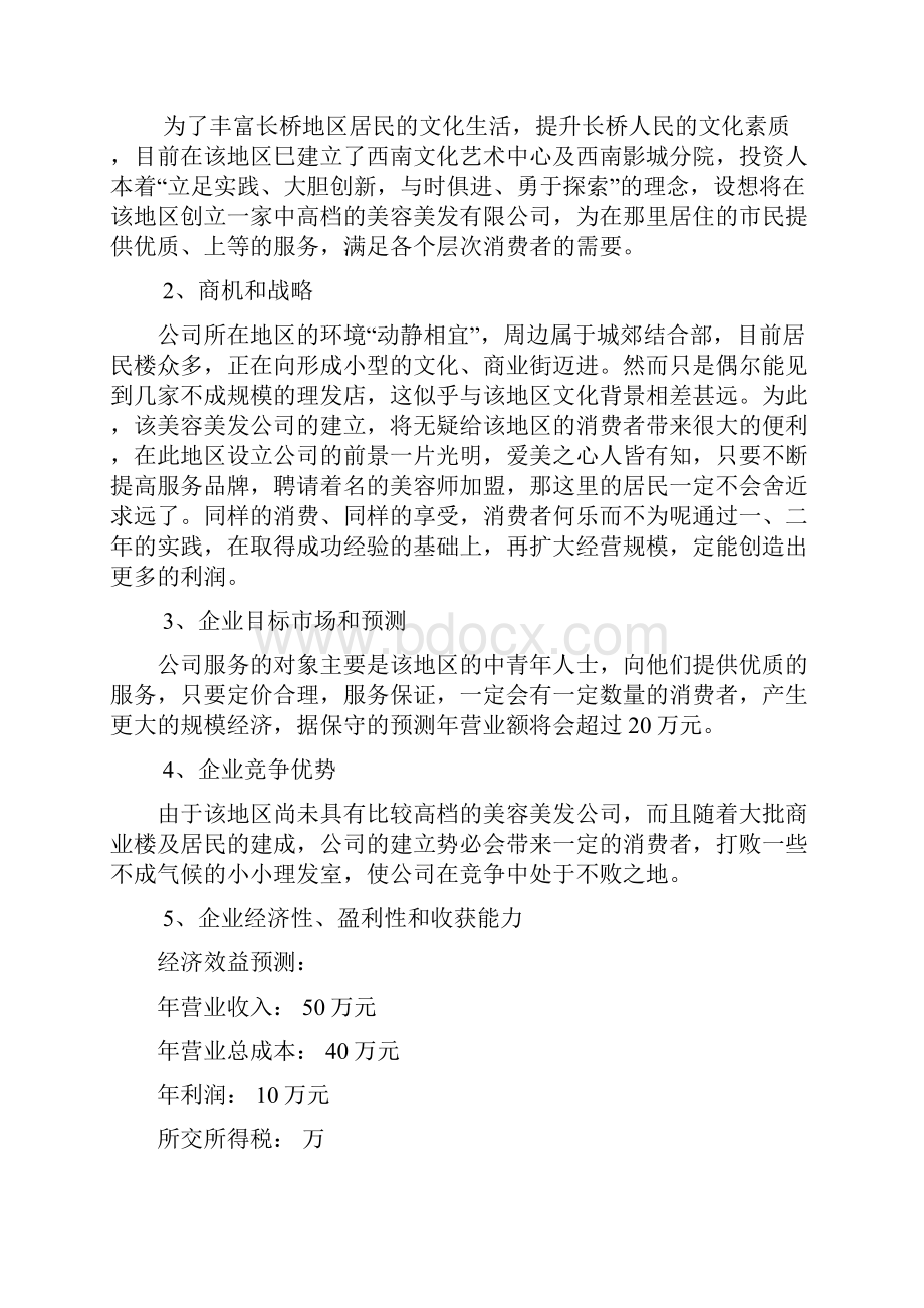 大学生美容美发店商业计划书.docx_第2页