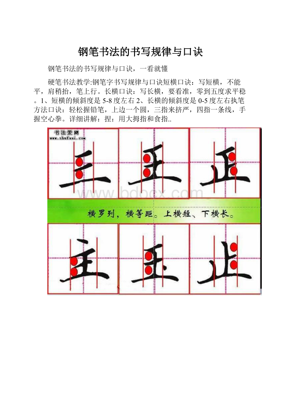 钢笔书法的书写规律与口诀.docx