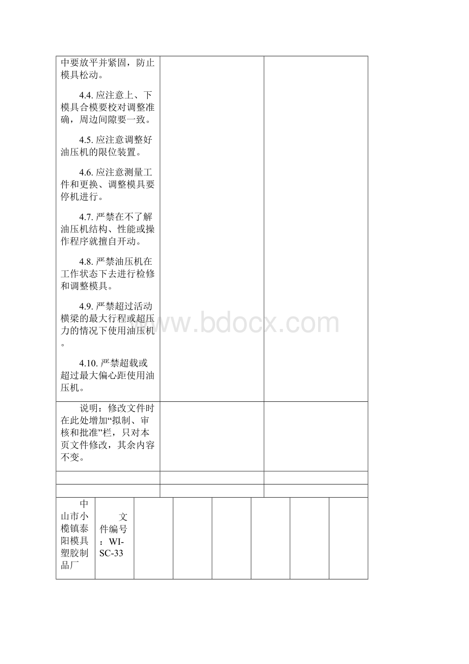 四柱液压机安全操作作业指导书33解读.docx_第3页