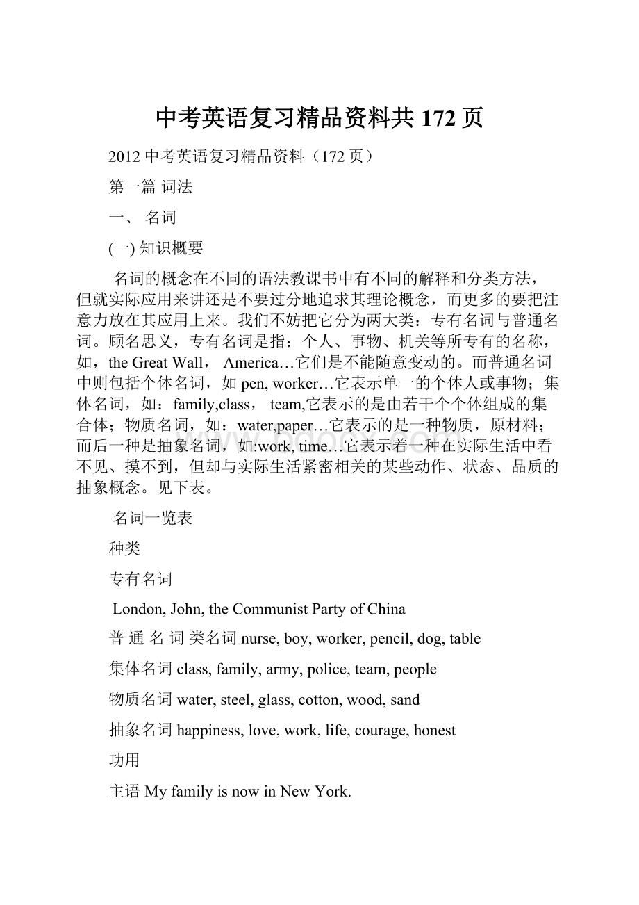 中考英语复习精品资料共172页.docx