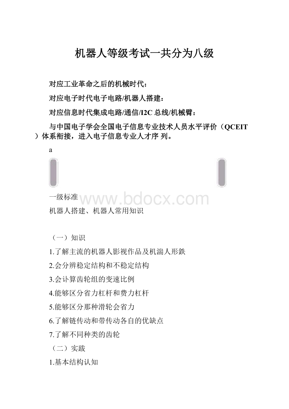 机器人等级考试一共分为八级.docx