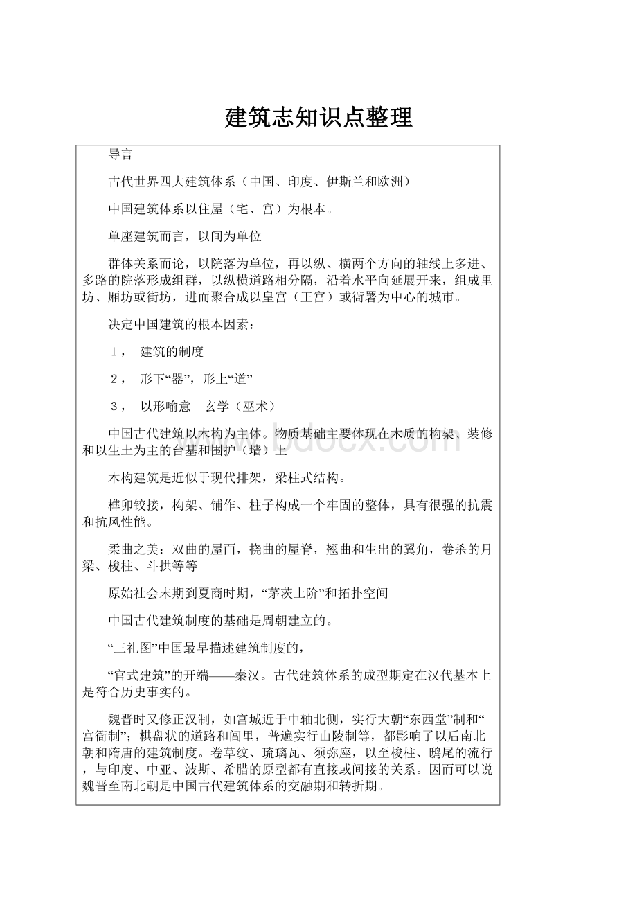 建筑志知识点整理.docx