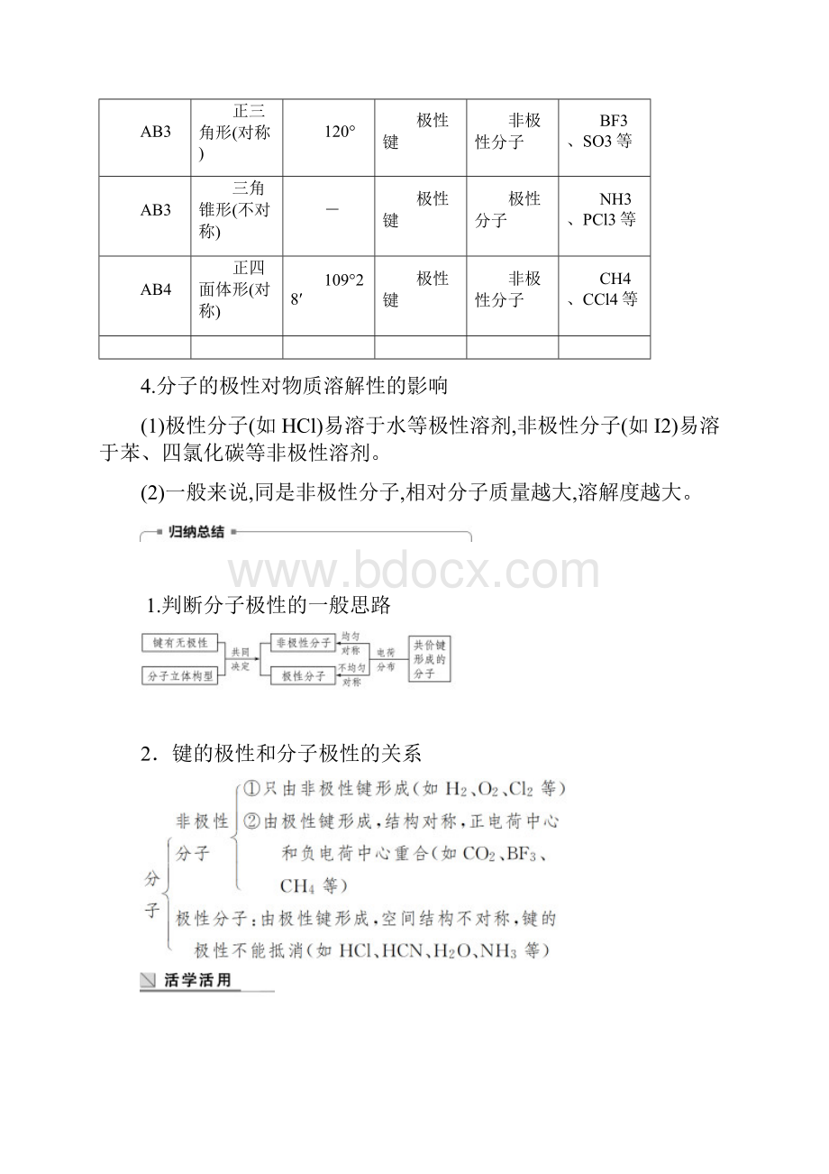 高中化学人教版步步高选修3第二章分子结构与性质第二章 第三节 第1课时.docx_第3页