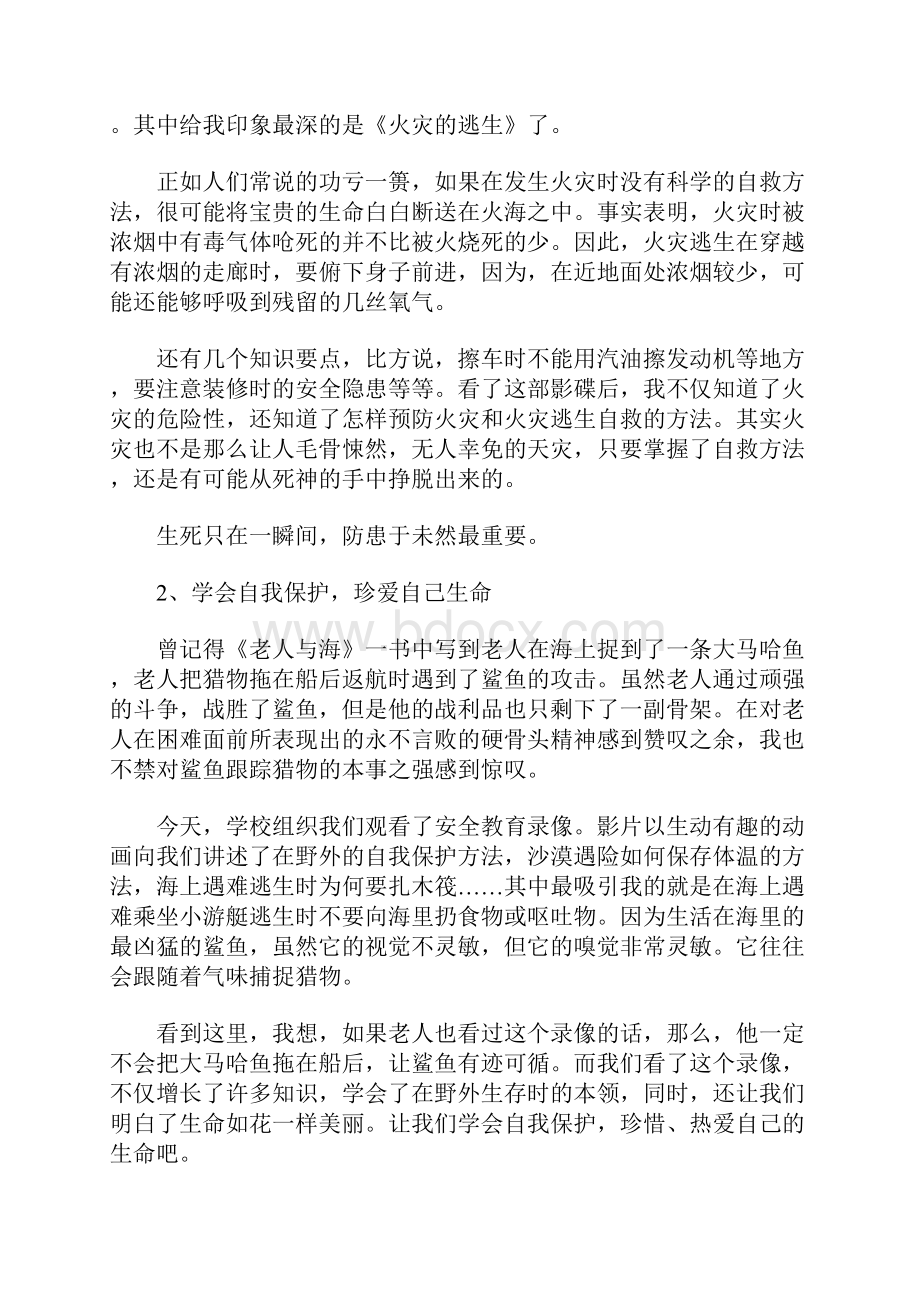 小学六年级读后感中小学生安全教育观后感.docx_第3页