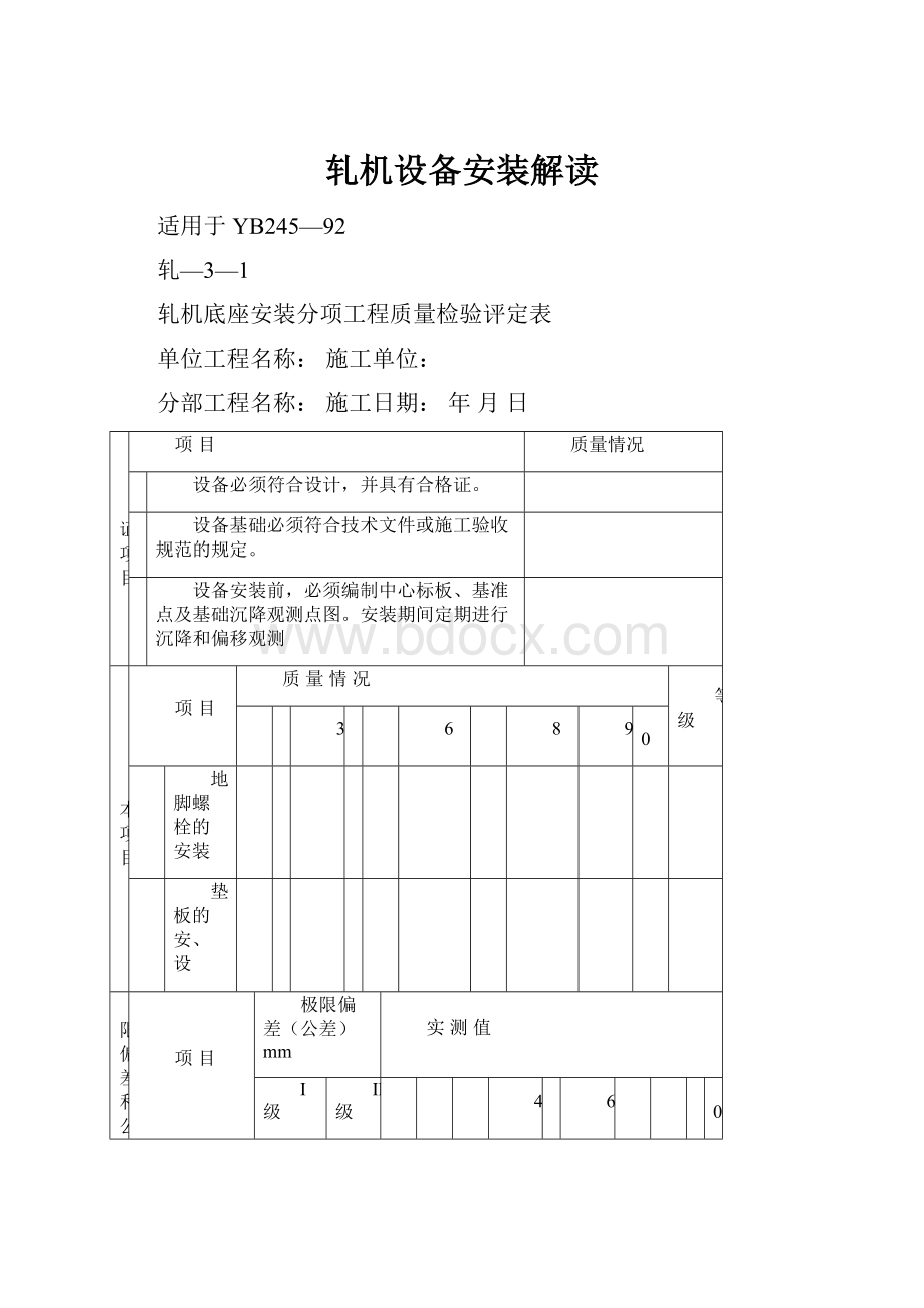 轧机设备安装解读.docx_第1页